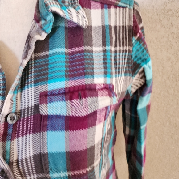 Patagonia fjord flannel organic cotton button down shirt size 6 - Picture 4 of 7